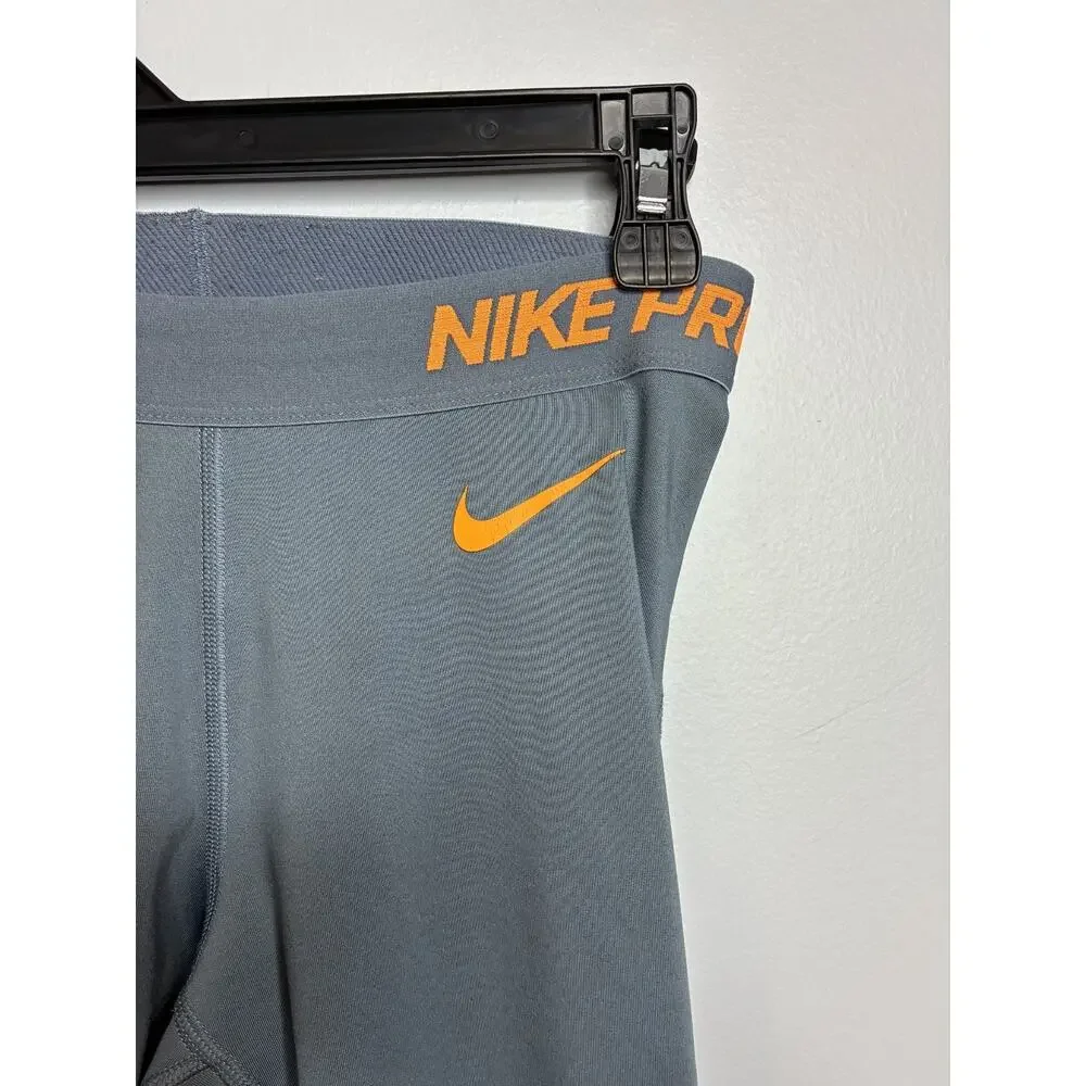 Nike Pro Women's Small Dry Fit Gray, Orange Cropped Leggings
